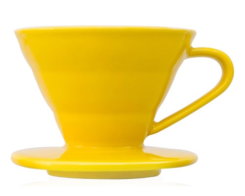 قمع تقطير V60 سيراميك 02 اصفر ابيض