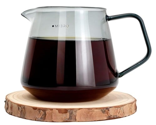 سيرفر قهوة زجاجي لون اسود شفاف سعة 600 مل