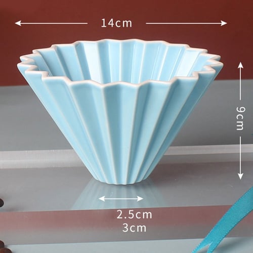 قمع تقطير V60 سيراميك مع القاعدة من الاكريليك - مق...