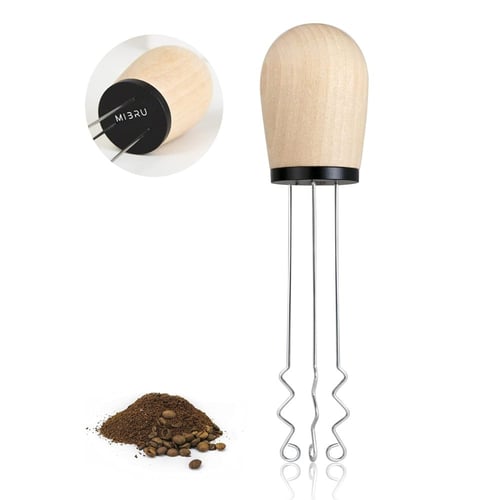 مفكك تكتلات بمقبض خشبي بيج