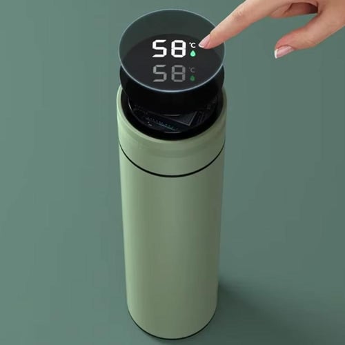 كوب حافظ للحرارة مع ميزان حرارة على الغطاء 500مل