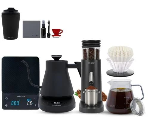 V60 Drip Coffee Set 11-Piece | Specialty Coffee Pour Over & Electric Grinder