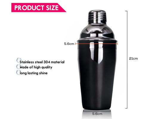 شيكر خلط ومزج الكوكتيل والمشروبات ستانلس ستيل - 55...