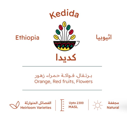 قهوه اثيوبيا كديدا المجففة من بيت التحميص 227 جرام