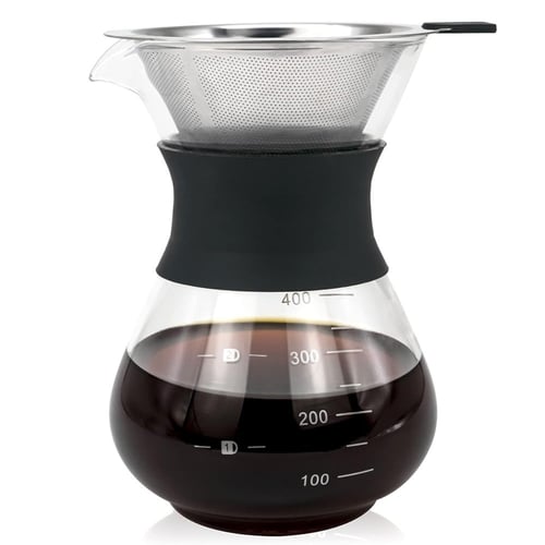 وعاء زجاجي مع فلتر ستانلس ستيل ومقبض مقاوم للحرارة...