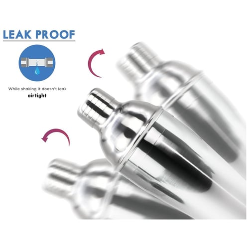 شيكر خلط ومزج الكوكتيل والمشروبات ستانلس ستيل - 55...