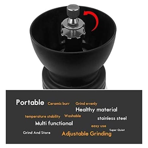 مطحنة قهوة يدوية وعاء زجاجي