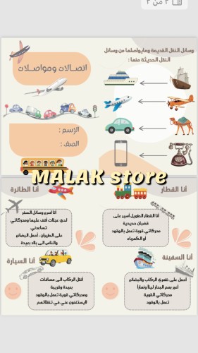 مطوية لغتي الاتصالات والمواصلات الصف الثاني الابتد...