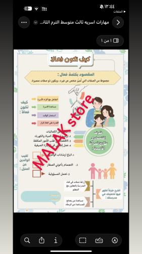خرائط مفاهيم أسريه ثالث متوسط ( كيف تكون فعالا )