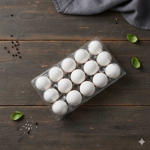 طبق بيض بلاستيك 15 حبة