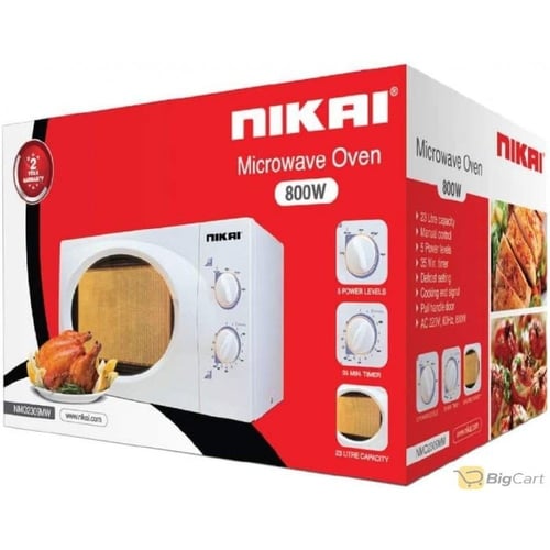فرن ميكرويف ابيض 23 لتر من نيكاي | NMO2309MW
