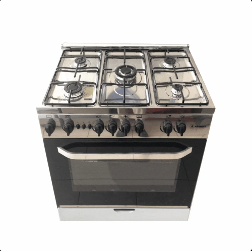 فرن غاز ارنداس 55*80 سم ستيل 5 عيون ES8055FS
