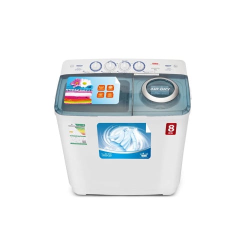 غساله هام حوضين 8 كيلو أبيض HWM8000