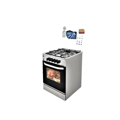 فرن غاز فريش مصري 4 عيون مقاس 55*55 استيل، FSC5555