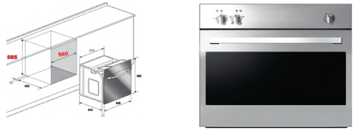 فرن شواية ماجنتي 4 وظائف كهرباء 60 سم - باب زجاجي...