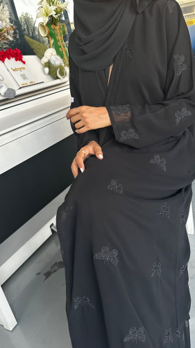 Black butterfly abaya
