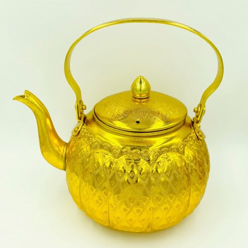 ابريق المنيوم منقوش ذهبي