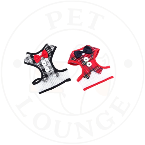 مشد صدرية للقطط كاروهات مع حبل