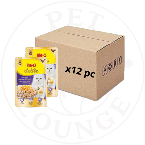 12-طعام رطب ظرف للقطط تونة مع جبن بالمرق - 70g Me-...