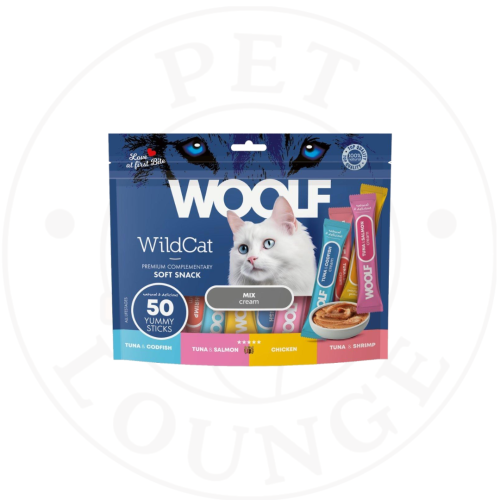 مكافات رطبه للقطط متعدد نكهات 50 حبة - 50x14g Wool...