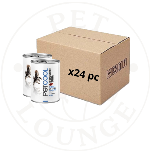 24-طعام رطب معلب للقطط بالمرق -PetCool 405g-قطع تو...
