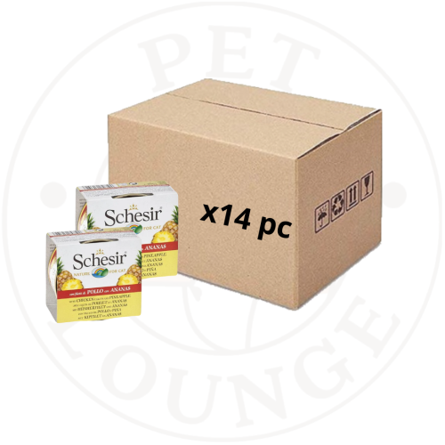 14-طعام رطب معلب للقطط دجاج مع اناناس - 75g Schesi...