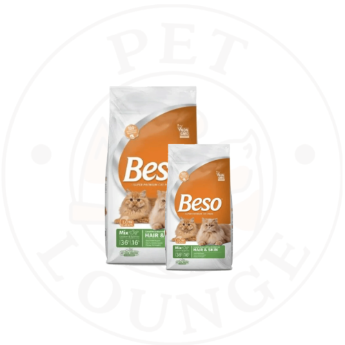 طعام جاف للقطط للعناية بالفرو والجلد - Beso H&S