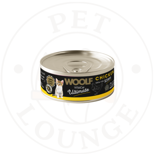 طعام رطب معلب للقطط الصغيرة دجاج مهروس - 85g Woolf