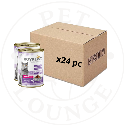 24-طعام رطب معلب للقطط المعقمة سلمون بالمرق - 400g...