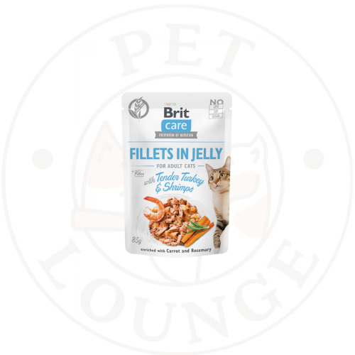 طعام رطب ظرف للقطط ديك رومي وجمبري - 85g Brit