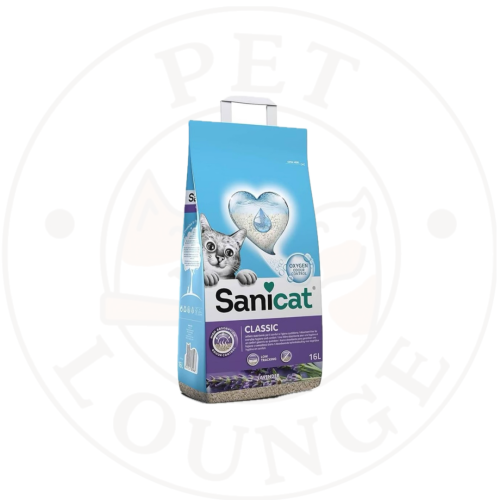رمل للقطط عالي التكتل لافندر - 16L Sanicat Classic