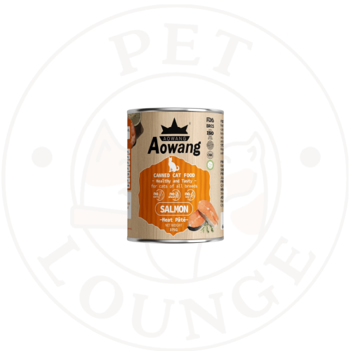 طعام رطب معلب للقطط سلمون مهروس - 375g Aowang
