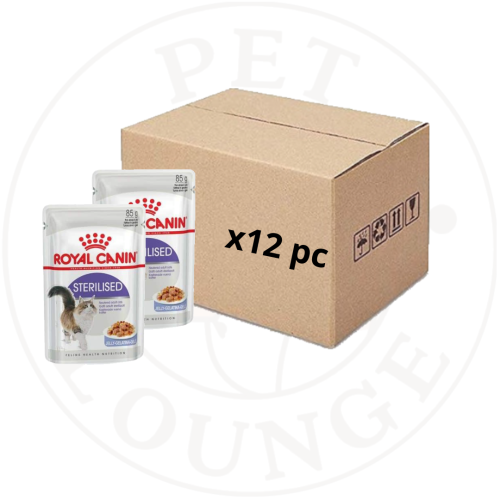 12-طعام رطب ظرف للقطط المعقمة بالمرق - 85g Royal C...