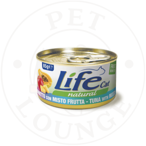 طعام رطب معلب للقطط بتونة وفواكة مشكلة - 85g LifeC...