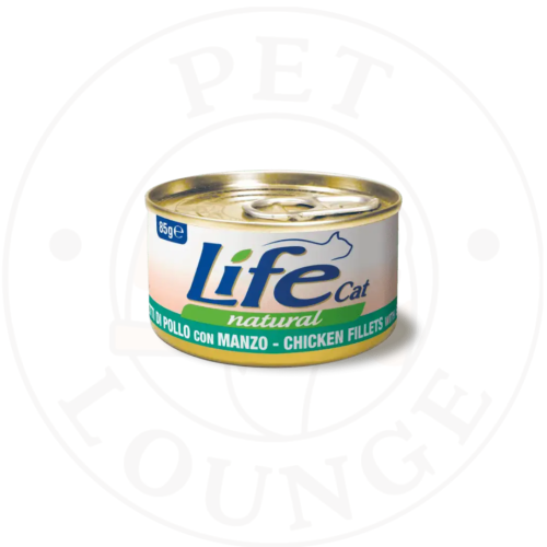 طعام رطب معلب للقطط دجاج ولحم بقر - 85g LifeCat