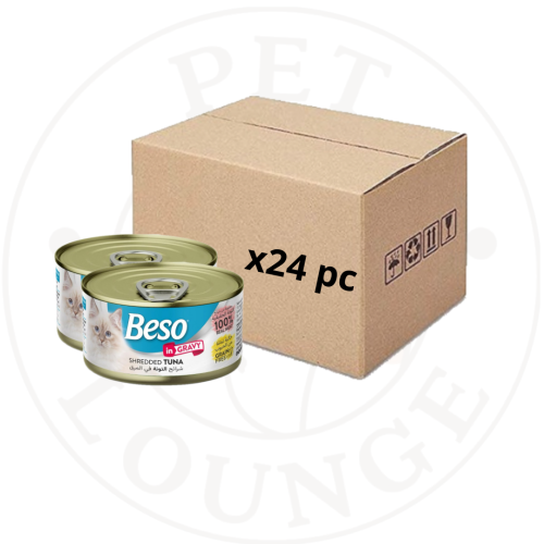 24-طعام رطب معلب للقطط تونة بالمرق - 85g Beso