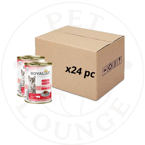 24-طعام رطب معلب للقطط لحم بقر بالمرق - 400g Royal...