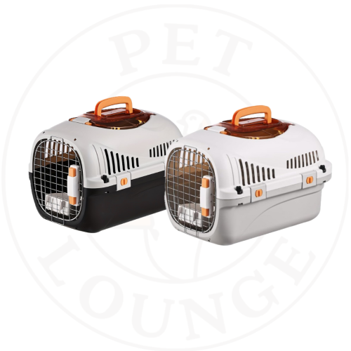 حمالة تنقل باب امامي حديد وعلوي شفاف مع صحن اكل