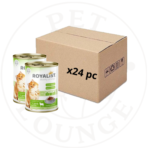 24-طعام رطب معلب للقطط لحم ضأن بالمرق - 400g Royal...