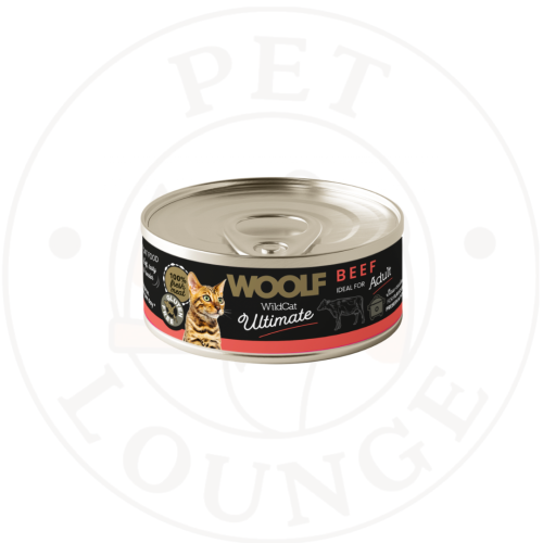 طعام رطب معلب للقطط لحم بقري مهروس - 85g Woolf