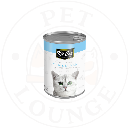 طعام رطب معلب للقطط بالتونة والسلمون- Kit Cat 400g