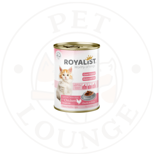 طعام رطب معلب للقطط الصغيرة دجاج بالمرق - 400g Roy...