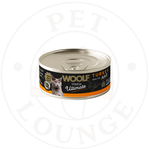 طعام رطب معلب للقطط ديك رومي مهروس - 85g Woolf