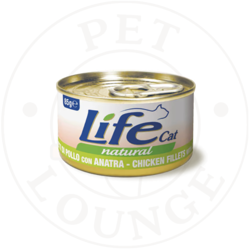 طعام رطب معلب للقطط فيلية دجاج مع بط - 85g LifeCat
