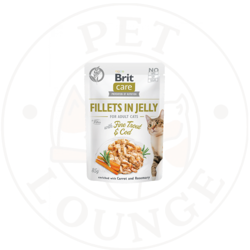 طعام رطب ظرف للقطط سلمون وسمك القد - 85g Brit