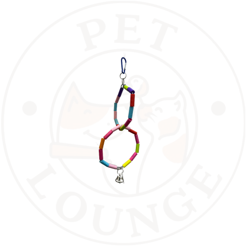 لعبة طيور حلقتين دبل ملون مع جرس