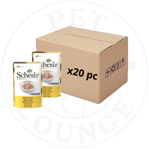 20-طعام رطب ظرف للقطط تونة ودجاج - 85g Schesir