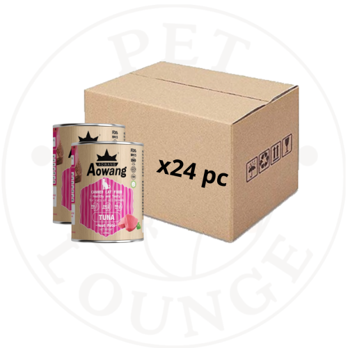 24-طعام رطب معلب للقطط تونة مهروس - 375g Aowang