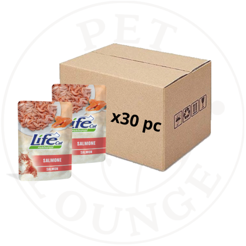 30-طعام رطب ظرف للقطط بالسلمون - 70g Life Cat