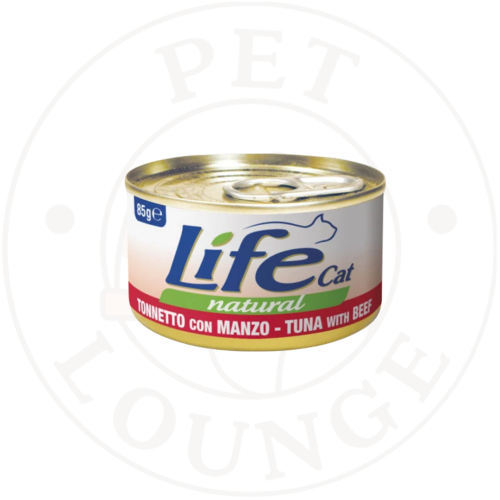 طعام رطب معلب للقطط تونة مع لحم بقري - 85g LifeCat